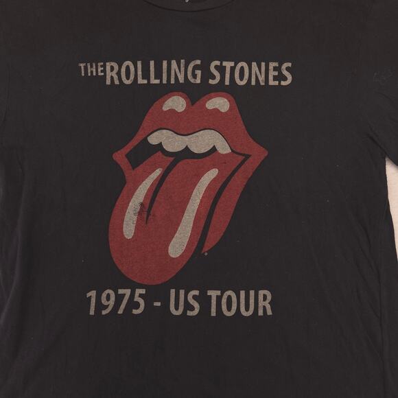 The Rolling Stones 1975 US Tour Band Crew Neck T Shirt Mens Size XL Black - Picture 4 of 9